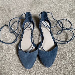 Gap Faux Suede Lace Up Flats